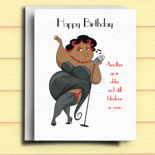 Black Woman Birthday Card E
